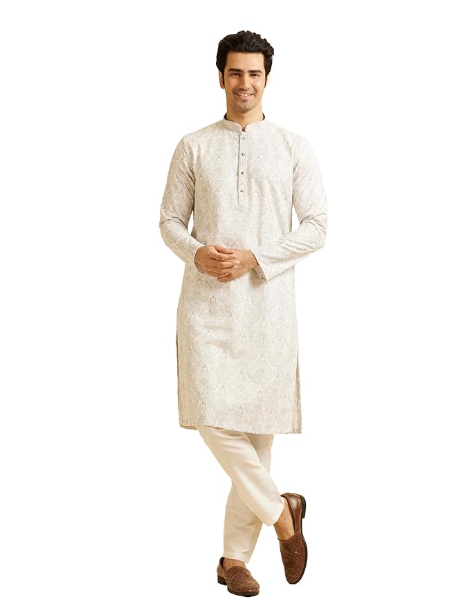 Men's Cotton Chikankari Kurta Set