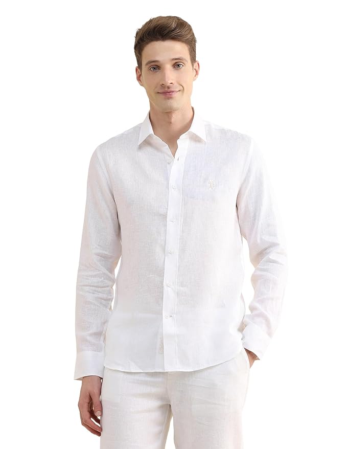 U.S.Polo Association Men's Solid Regular Fit Shirt