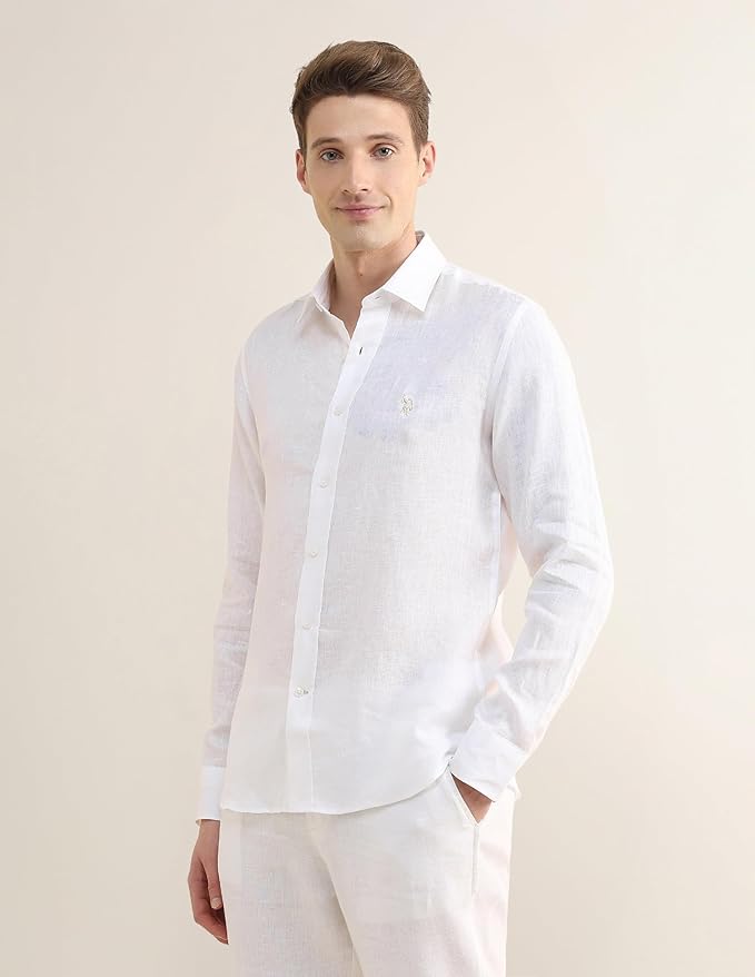 U.S.Polo Association Men's Solid Regular Fit Shirt - Image 2