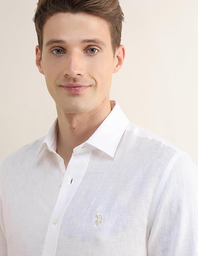 U.S.Polo Association Men's Solid Regular Fit Shirt - Image 6