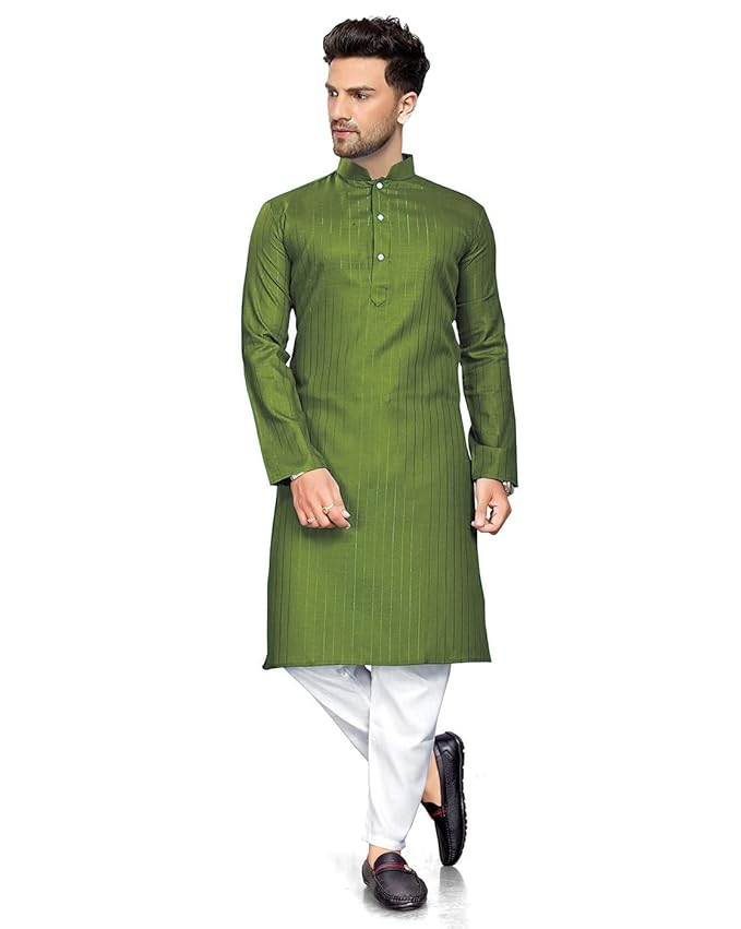 Men's Textured Lining Ethnic Kurta Pajama Set Combo